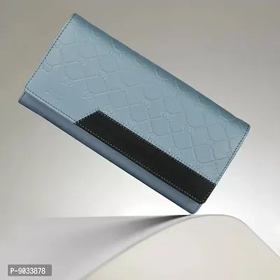 ALSU Women's Blue Hand Wallet Clutch (klm-013gryblu)-thumb2