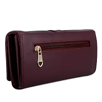 ALSU Maroon Faux Leather Women'sWallet (SHD-004)-thumb2