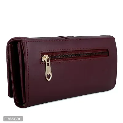 ALSU Maroon Faux Leather Women'sWallet (SHD-004)-thumb3