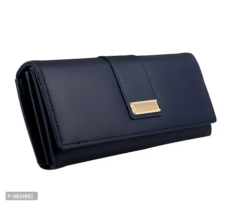 ALSU Women Blue Wallet Cum Hand Clutch with 6 Card Pockets_shd-006blu