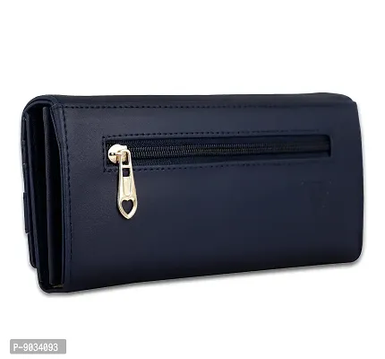 ALSU Women Blue Wallet Cum Hand Clutch with 6 Card Pockets_shd-006blu-thumb4