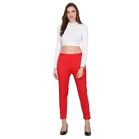 ARIXTY Skinny fit Red Cotton Blend Trouser (28 S Size)-thumb1