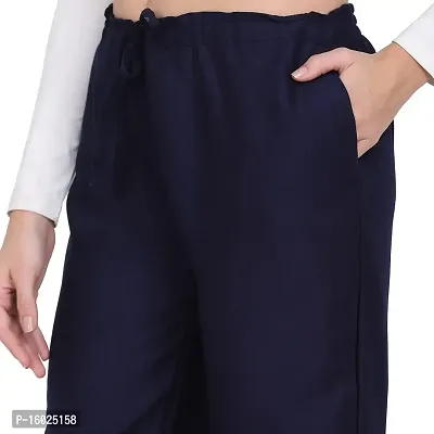 ARIXTY Regullar fit Women Cotton Blend Trouser (Navy) Size XL 28 to 34-thumb5