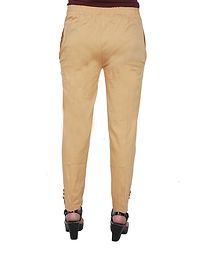 Stylish Cotton Blend Nude Trousers For Women-thumb1