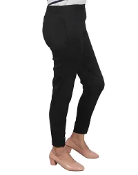 Stylish Fancy Cotton Blend Self Design Mid-Rise Trouser For Women-thumb2