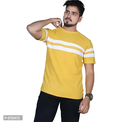 Cotton Hlaf T-shirt for Men Yellow