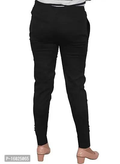 ARIXTY Skinny Fit Women Cotton Blend Trousers (30, Black)-thumb4