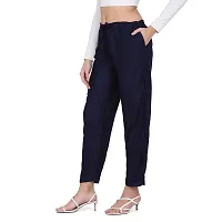 ARIXTY Regullar fit Women Cotton Blend Trouser (Navy) Size XL 28 to 34-thumb3