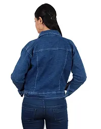 ARIXTY Full Sleeve Blue Solid Women's Plain Denim Jacket XL-thumb1