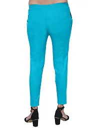 ARIXTY Casual Cotton Blend Trousers for Women Green L-thumb1