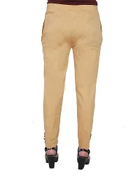 ARIXTY Casual Cotton Blend Trousers for Women Pink Beige S-thumb1