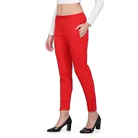 ARIXTY Skinny fit Red Cotton Blend Trouser (28 S Size)-thumb3