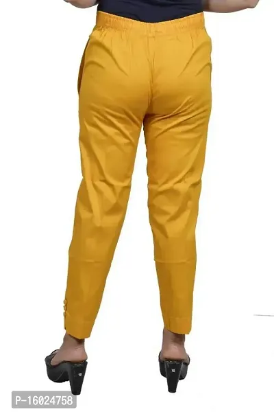 ARIXTY Skinny Fit Women Cotton Blend Trousers (32, Golden)-thumb4