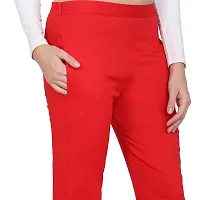 ARIXTY Skinny fit Red Cotton Blend Trouser (28 S Size)-thumb4