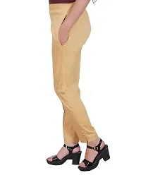 ARIXTY Casual Cotton Blend Trousers for Women Pink Beige S-thumb4