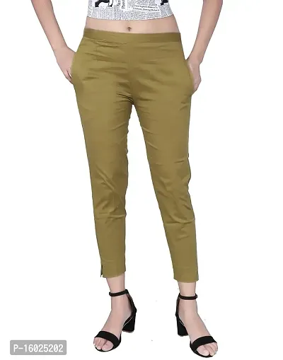 ARIXTY Casual Cotton Blend Trousers for Women Pink Green XL-thumb2