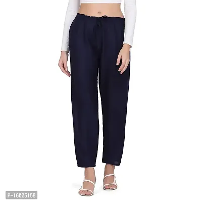 ARIXTY Regullar fit Women Cotton Blend Trouser (Navy) Size XL 28 to 34-thumb3