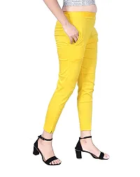 ARIXTY Casual Cotton Blend Trousers for Women Pink Yellow XXL-thumb3