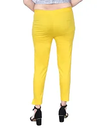 ARIXTY Casual Cotton Blend Trousers for Women Pink Yellow XXL-thumb4