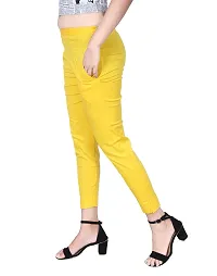 ARIXTY Casual Cotton Blend Trousers for Women Pink Yellow XL-thumb2