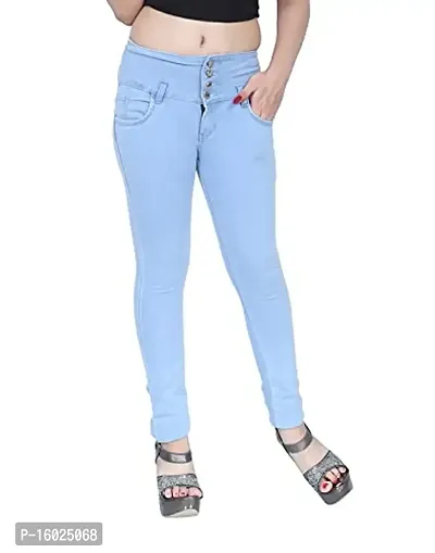 ARIXTY Women's Denim Slim Fit Jeans (Light Blue-30)-thumb2