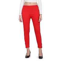 ARIXTY Skinny fit Red Cotton Blend Trouser (28 S Size)-thumb2