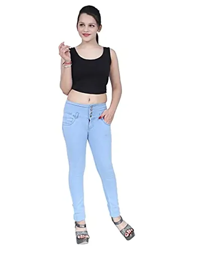 ARIXTY Women's Denim Slim Fit Jeans (Light Blue-30)