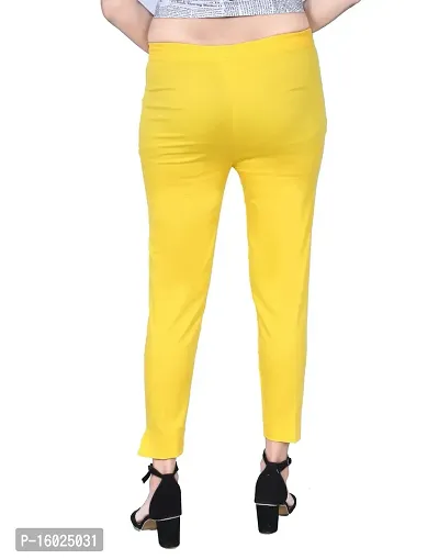 ARIXTY Casual Cotton Blend Trousers for Women Pink Yellow XL-thumb5