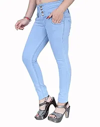 ARIXTY Women's Denim Slim Fit Jeans (Light Blue-30)-thumb3