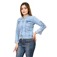 ARIXTY Full Sleeve Blue Solid Women's Denim Jacket XL-thumb1