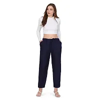 ARIXTY Regullar fit Women Cotton Blend Trouser (Navy) Size XL 28 to 34-thumb1