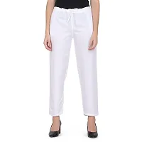 ARIXTY Regular fit Women Cotton Blend Trouser (White)-thumb1