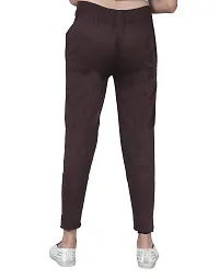 ARIXTY Casual Cotton Blend Trousers for Women Coffee L-thumb1