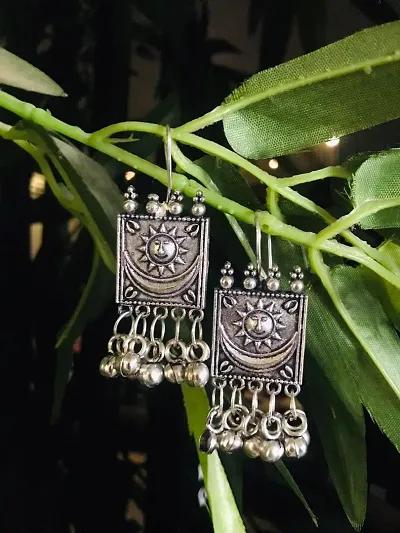 Silver Plated Oxidised Earrings