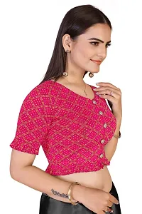 TheWowFactor Cotton Lycra Stretchable Readymade Crop Top Choli for Girls & Womens with Freel Pink-thumb1