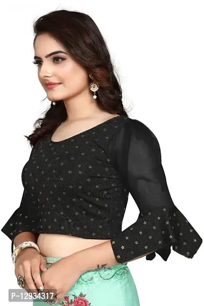 TheWowFactor Cotton Lycra Stretchable Designer Blouse with Flare Sleeves