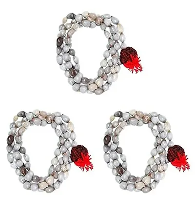 Devotee Fashion Original Vaijanti Mala 108 Beads for Jaap & Wearing Pack of 03pcs White