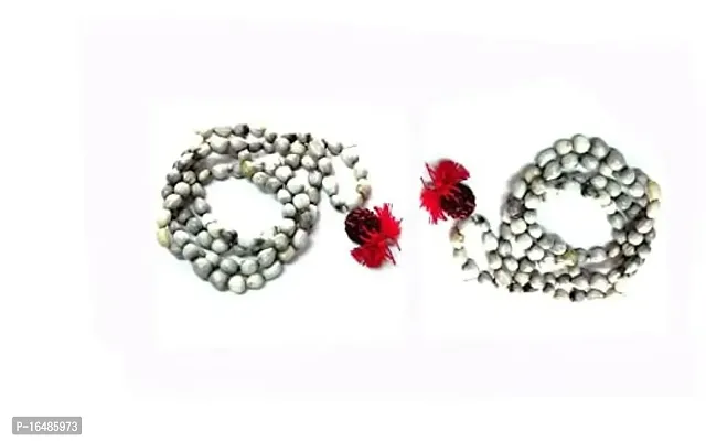 Devotee Fashion Original Vaijanti Mala 108 Beads for Jaap  Wearing (Pack of 02pcs) White.