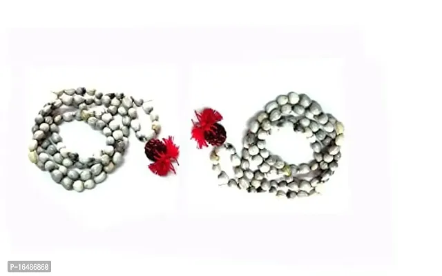 Devotee Fashion Original Vaijanti Mala 108 Beads for Jaap  Wearing (Pack of 02pcs) White