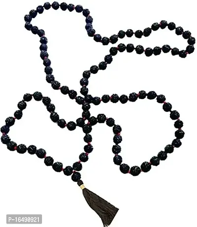 Devotee Fashion Black Rudraksha Mala 108+1 Beads Japa/Mala 100% Natural Religious Wood Necklace