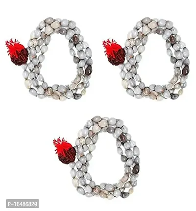 Devotee Fashion Original Vaijanti Mala 108 Beads for Jaap  Wearing Pack of 03pcs White.