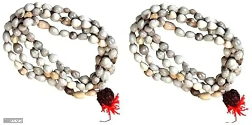 Devotee Fashion Original Vaijanti Mala 108 Beads for Jaap  Wearing Pack of 02pcs White