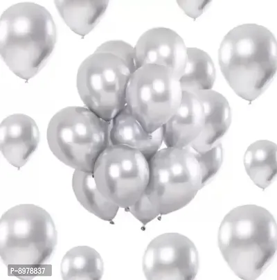 Party Hub Solid Silver Color Balloon 150 Pcs