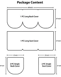 Garvit Creations Polyster Floral,6 Piece 5 Seater Sofa Cover and Chair Set - (3+1+1), White, Grey-thumb3