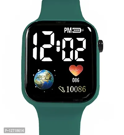 MVS Stylish  Look With Dummy Icons Dial LED Digital Watches For Kids-Green-thumb0