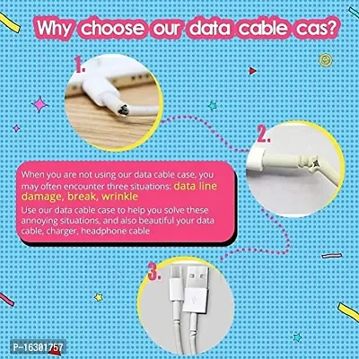 Careflection 6-in-1 Multi Combo Spiral USB Cable Protectors + Earphones Winder + Sticker + Cable Clips + Earphone Jack Clip for Old 5W Apple iPhone iPad Charger (Cute Elephant)-thumb2