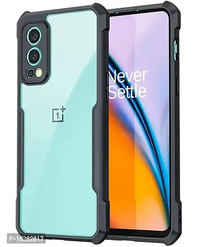 Careflection Premium Hybrid Bumper Camera Protection Case for Oneplus Nord 2 5G Transparent Black Hard Acrylic PC Back TPU Case with Oleophobic Anti Dust Coating Slim Cover