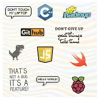 Careflection Funny Programming, Coding Vinyl Glossy Stickers with Programming Language App Logo Stickers for Laptop (Pack of 40)-thumb2