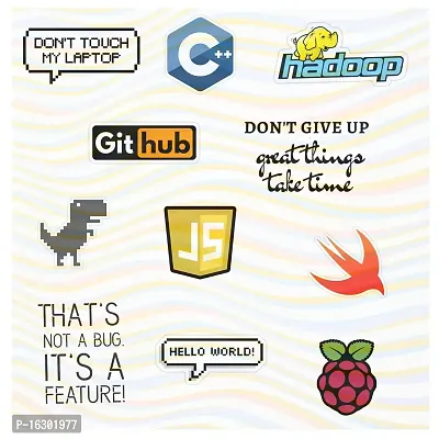 Careflection Funny Programming, Coding Vinyl Glossy Stickers with Programming Language App Logo Stickers for Laptop (Pack of 40)-thumb3