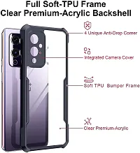 Careflection Premium Hybrid Bumper Camera Protection Case for Oneplus Nord 2 5G Transparent Black Hard Acrylic PC Back TPU Case with Oleophobic Anti Dust Coating Slim Cover-thumb2